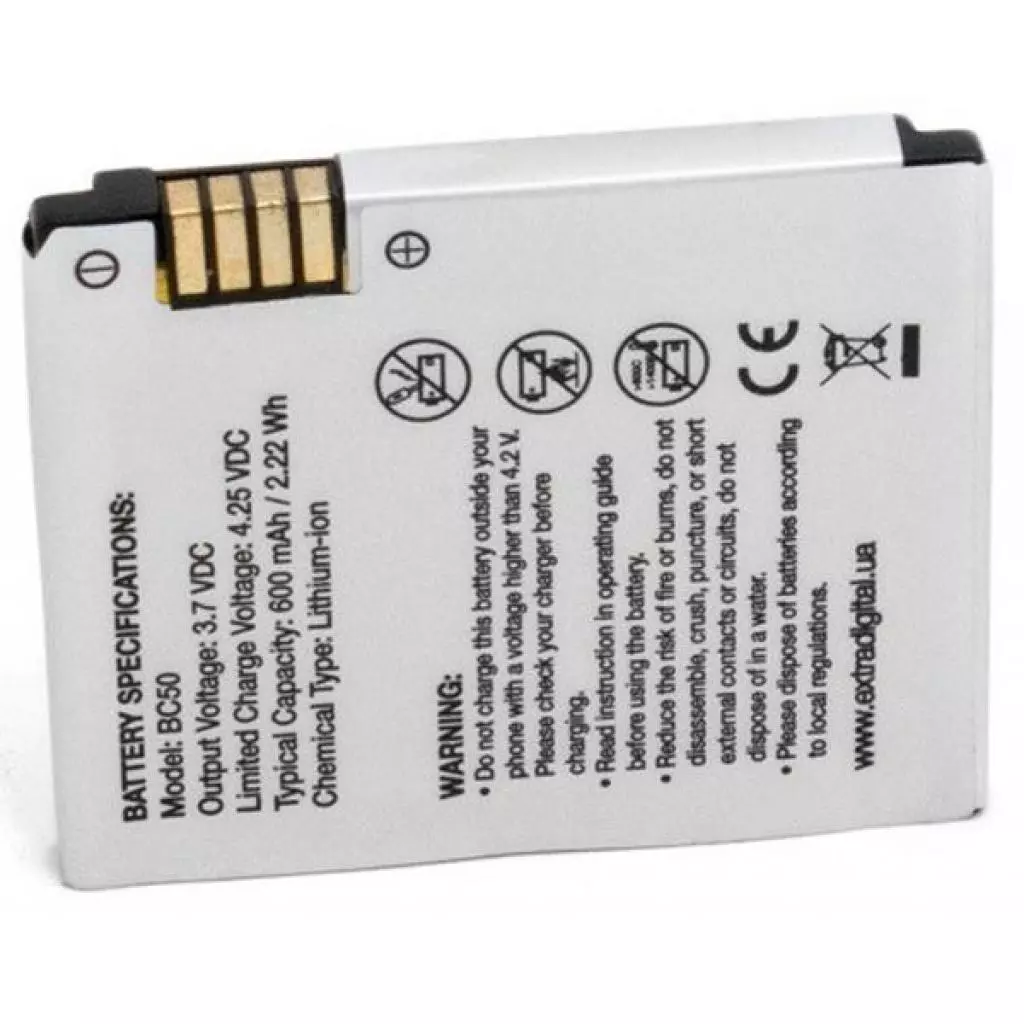 Аккумуляторная батарея для телефона Extradigital Motorola BC50 (600 mAh) (BMM6252) - 2 Аккумуляторная батарея для телефона Extradigital Motorola BC50 (600 mAh) (BMM6252) - 2