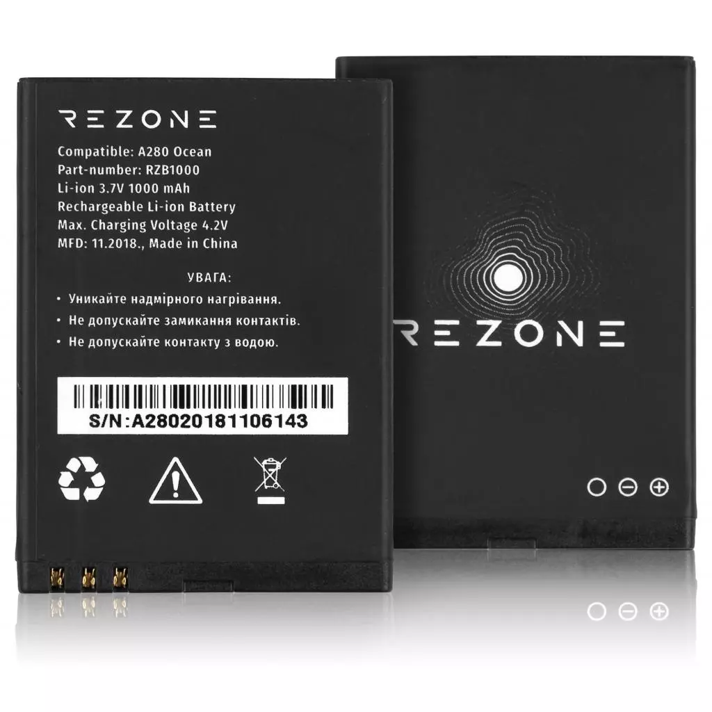 Аккумуляторная батарея для телефона Rezone for A280 Ocean 1000mah (and all compatible with BL-4D) (BL-4D) - 2