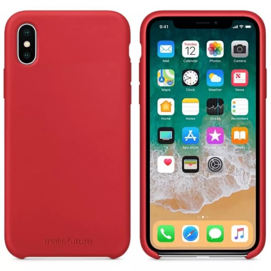 Чехол для моб. телефона MakeFuture Silicone Case Apple iPhone X Red (MCS-AIXRD) - 3 Чехол для моб. телефона MakeFuture Silicone Case Apple iPhone X Red (MCS-AIXRD) - 3