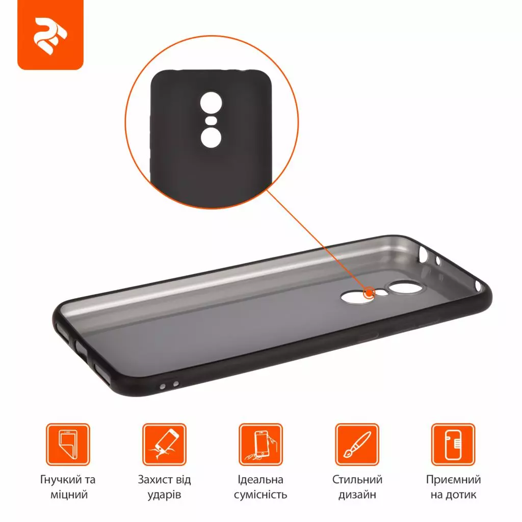 Чехол для моб. телефона 2E Xiaomi Redmi 5 Plus, PP Case Black (2E-MI-5P-18-MCPPB) - 1