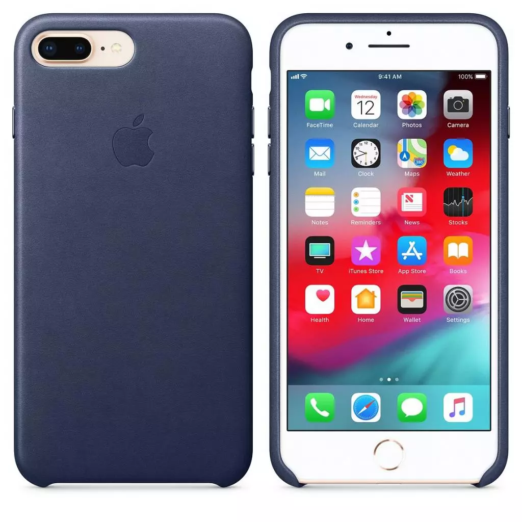Чехол для моб. телефона Apple iPhone 8 Plus / 7 Plus Leather Case - Midnight Blue (MQHL2ZM/A)