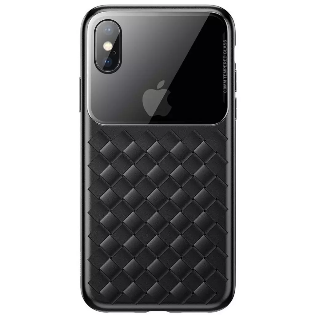 Чехол для моб. телефона Baseus iPhone XS Glass & Weaving, Black (WIAPIPH58-BL01)