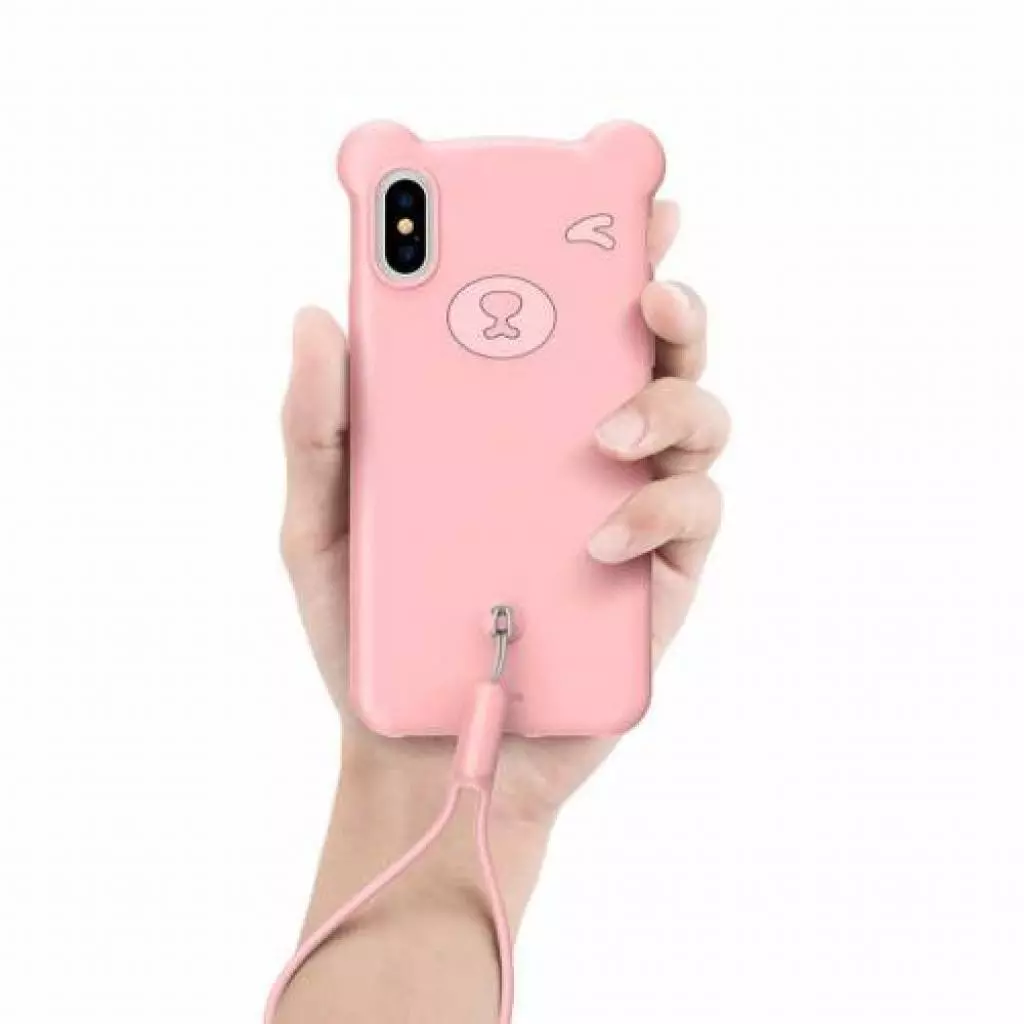 Чехол для моб. телефона Baseus iPhone XS Max Bear Silicone, Pink (WIAPIPH65-BE04) - 2 Чехол для моб. телефона Baseus iPhone XS Max Bear Silicone, Pink (WIAPIPH65-BE04) - 2