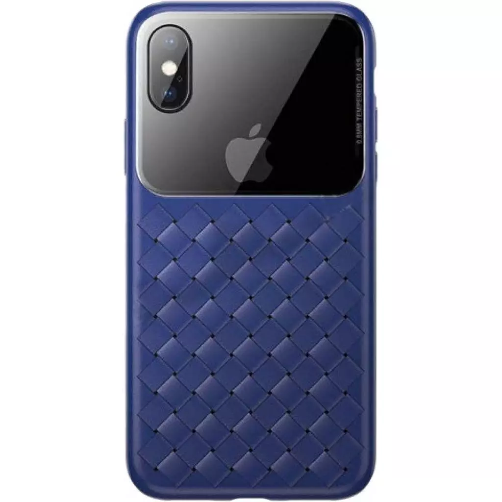 Чехол для моб. телефона Baseus iPhone XS Max Glass & Weaving, Blue (WIAPIPH65-BL03)