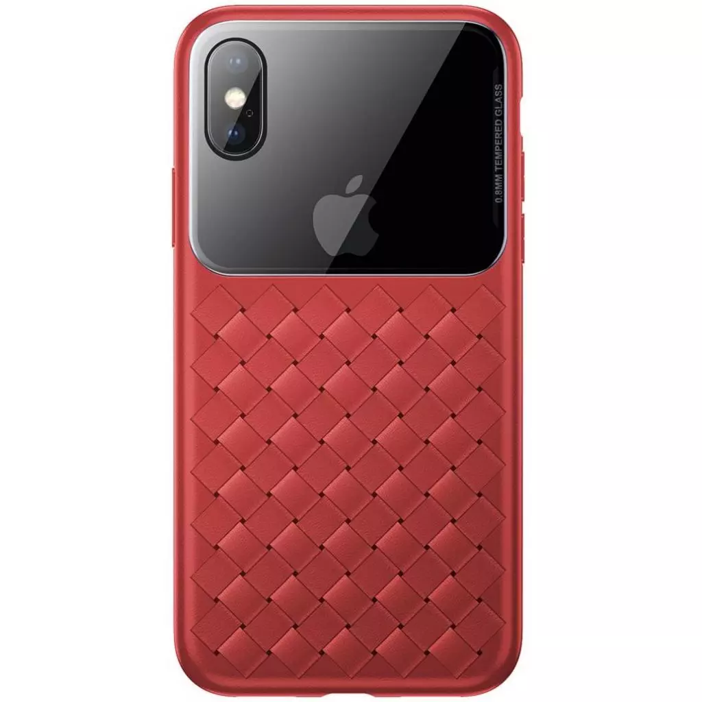 Чехол для моб. телефона Baseus iPhone XS Max Glass & Weaving, Red (WIAPIPH65-BL09)
