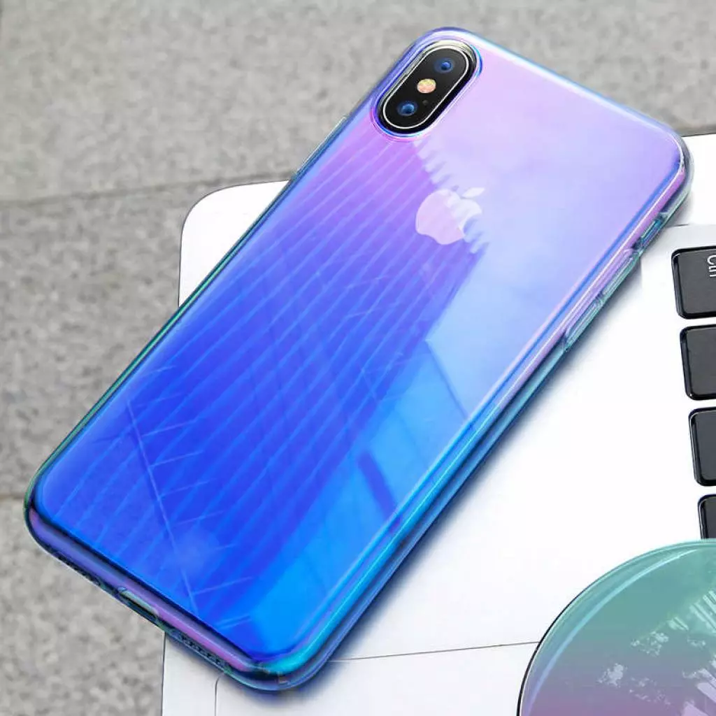 Чехол для моб. телефона Baseus iPhone XS Max Glow, TR Blue (WIAPIPH65-XG03) - 2 Чехол для моб. телефона Baseus iPhone XS Max Glow, TR Blue (WIAPIPH65-XG03) - 2