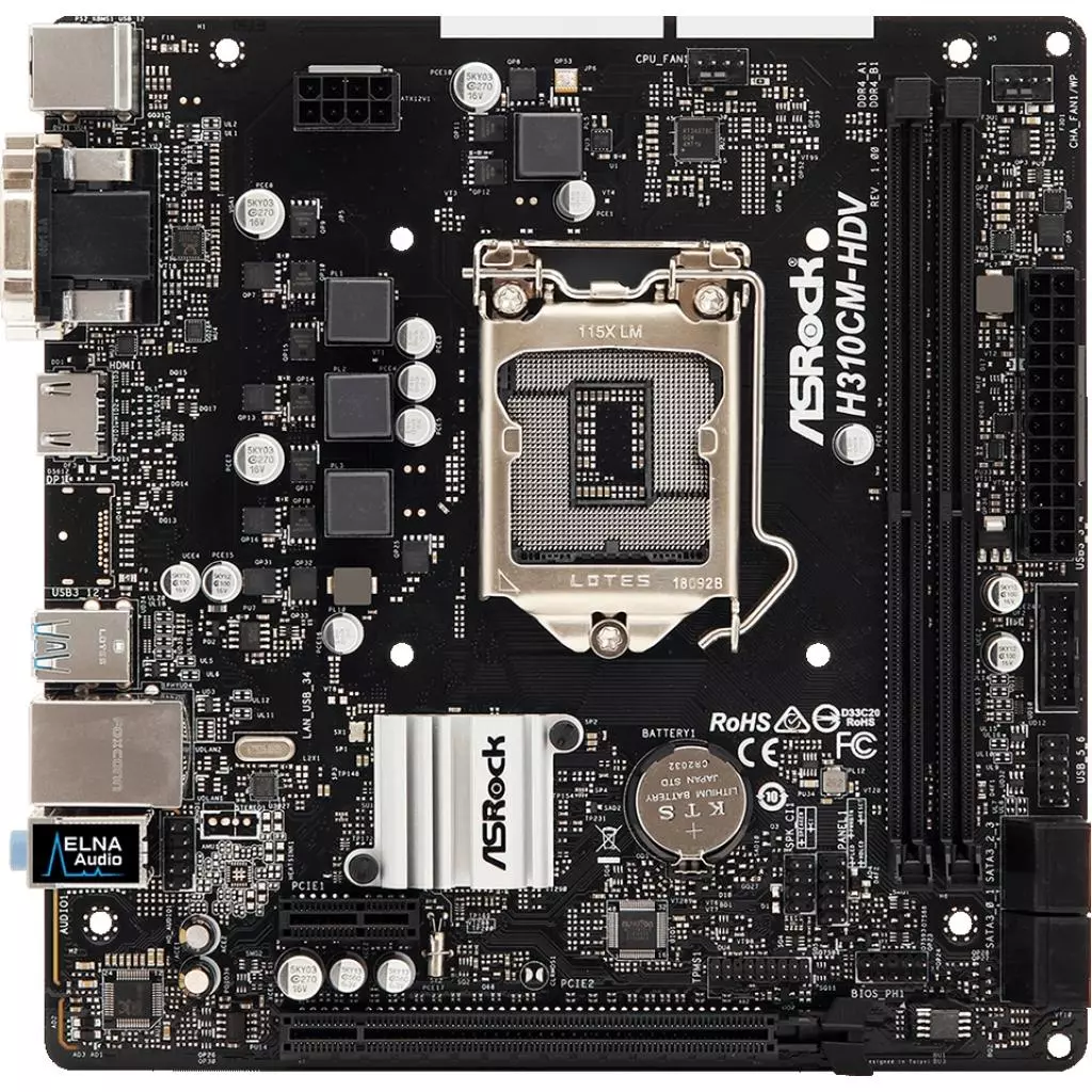 Материнская плата ASRock H310CM-HDV - 1 Материнская плата ASRock H310CM-HDV - 1