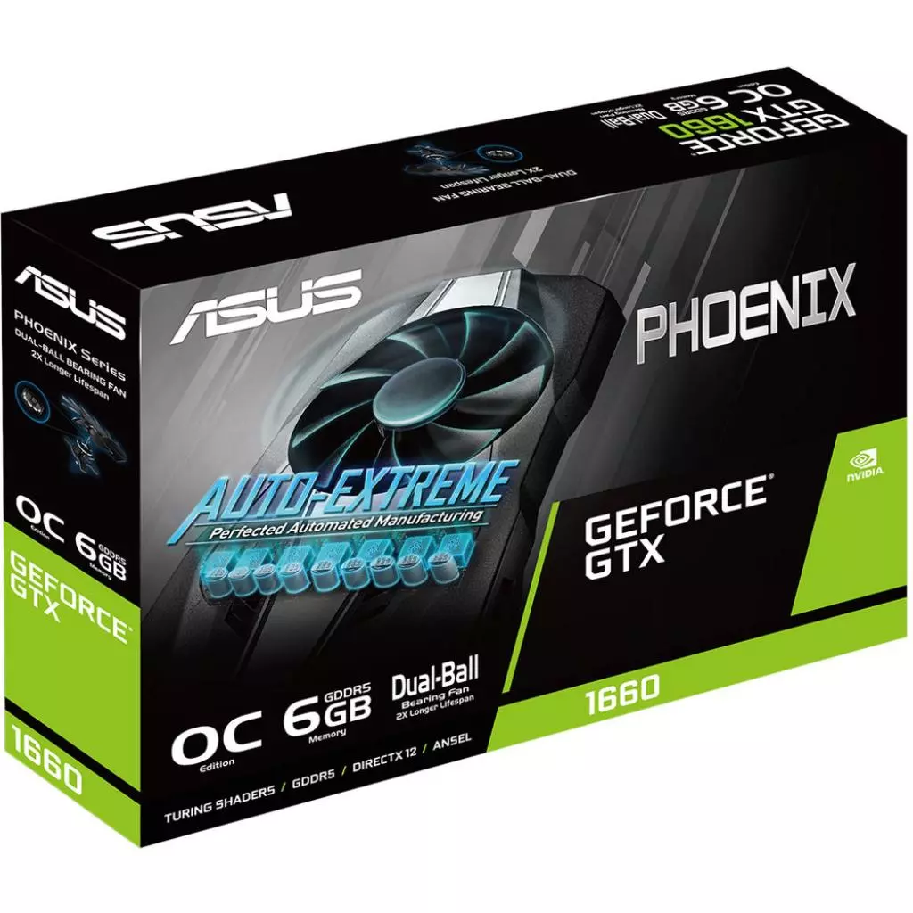 Видеокарта ASUS GeForce GTX1660 6144Mb Phoenix OC (PH-GTX1660-O6G) - 7 Видеокарта ASUS GeForce GTX1660 6144Mb Phoenix OC (PH-GTX1660-O6G) - 7