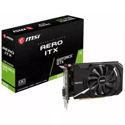 Видеокарта MSI GeForce GTX1650 4096Mb AERO ITX OC (GTX 1650 AERO ITX 4G OC)