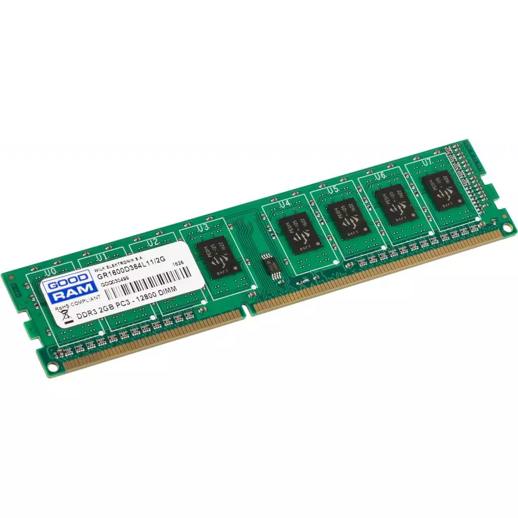 Модуль памяти для компьютера DDR3 2GB 1600 MHz Goodram (GR1600D364L11/2G) - 1