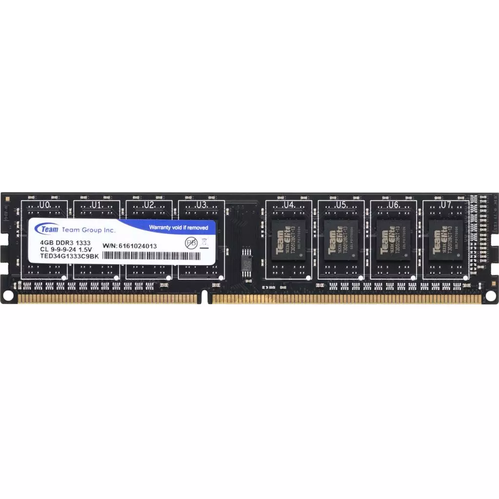 Модуль памяти для компьютера DDR3 4GB 1333 MHz Team (TED34G1333C901 / TED34GM1333C901) - 1