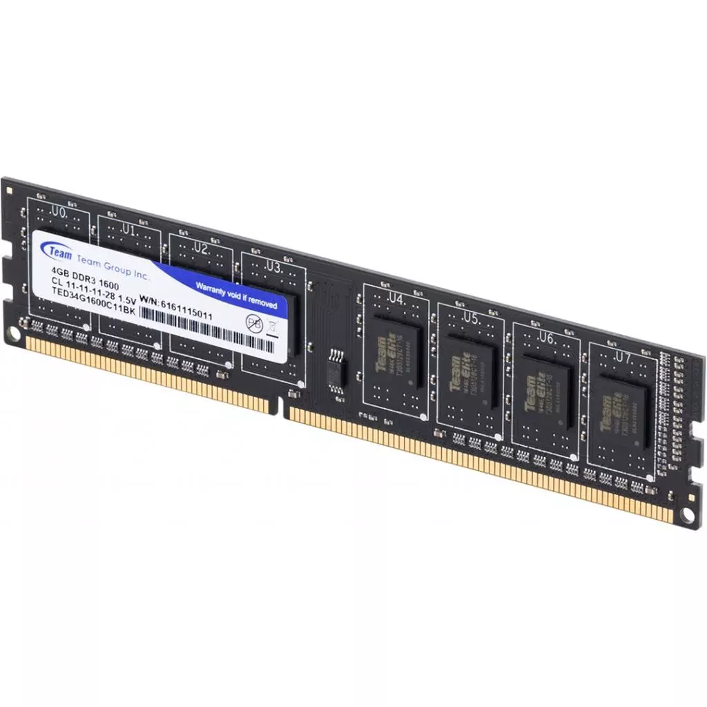 Модуль памяти для компьютера DDR3 4GB 1600 MHz Team (TED34GM1600C1101 / TED34G1600C1101) - 2 Модуль памяти для компьютера DDR3 4GB 1600 MHz Team (TED34GM1600C1101 / TED34G1600C1101) - 2
