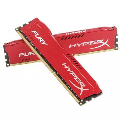 Модуль памяти для компьютера DDR3 16Gb (2x8GB) 1600 MHz HyperX Fury Red Kingston Fury (ex.HyperX) (HX316C10FRK2/16) - 2