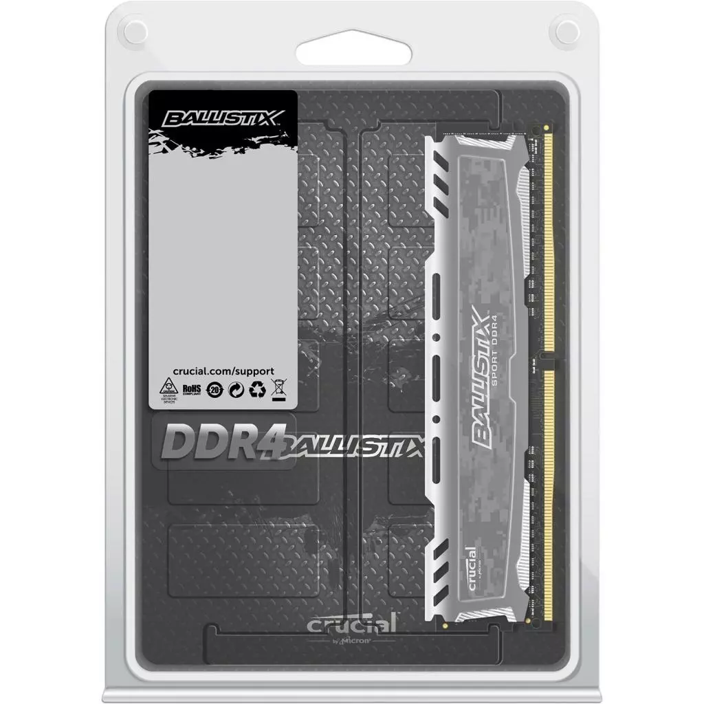 Модуль памяти для компьютера DDR4 8GB 2400 MHz Ballistix Sport LT Gray Micron (BLS8G4D240FSBK) - 2 Модуль памяти для компьютера DDR4 8GB 2400 MHz Ballistix Sport LT Gray Micron (BLS8G4D240FSBK) - 2