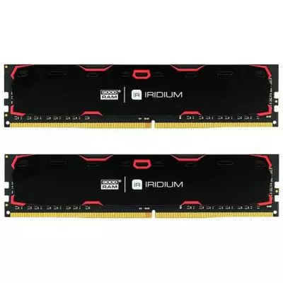 Модуль памяти для компьютера DDR4 16GB (2x8GB) 2400 MHz Iridium Black Goodram (IR-2400D464L15S/16GDC)
