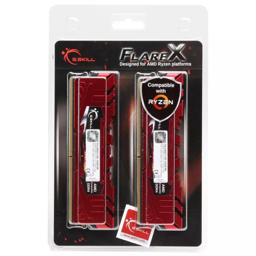 Модуль памяти для компьютера DDR4 16GB (2x8GB) 2400 MHz Flare X Red G.Skill (F4-2400C15D-16GFXR) - 2 Модуль памяти для компьютера DDR4 16GB (2x8GB) 2400 MHz Flare X Red G.Skill (F4-2400C15D-16GFXR) - 2