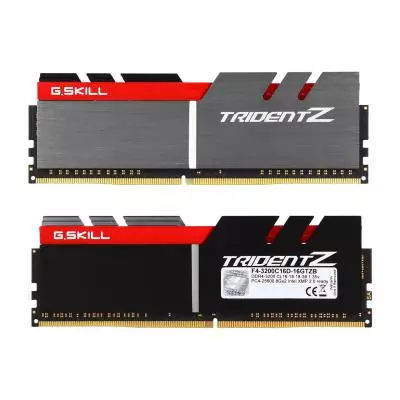 Модуль памяти для компьютера DDR4 16GB (2x8GB) 3200 MHz Trident Z Silver H/ Red G.Skill (F4-3200C16D-16GTZB) - 1
