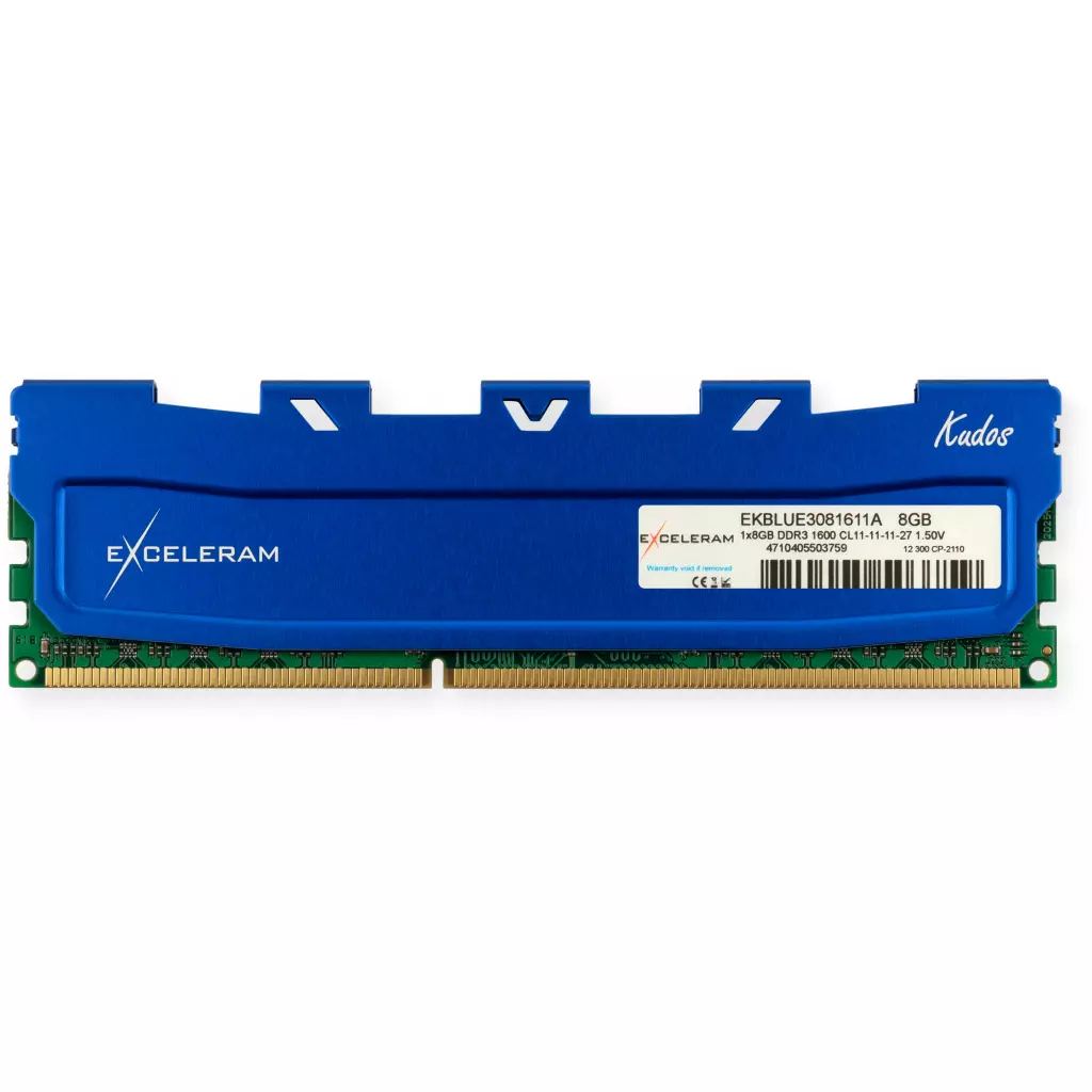 Модуль памяти для компьютера DDR3 8GB 1600 MHz Blue Kudos eXceleram (EKBLUE3081611A)