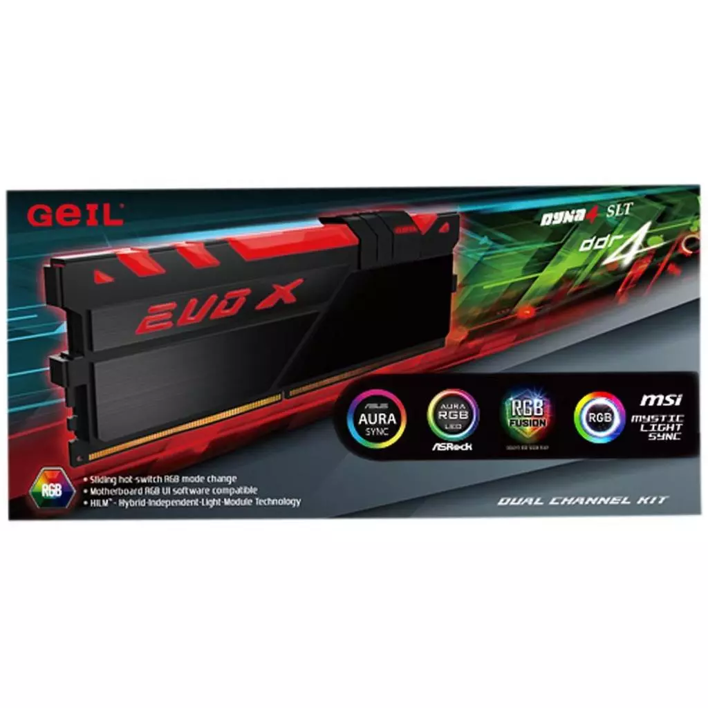 Модуль памяти для компьютера DDR4 16GB (2x8GB) 3200 MHz EVO X RGB Geil (GEXB416GB3200C16ADC) - 1 Модуль памяти для компьютера DDR4 16GB (2x8GB) 3200 MHz EVO X RGB Geil (GEXB416GB3200C16ADC) - 1