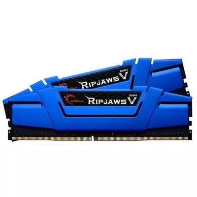 Модуль памяти для компьютера DDR4 16GB (2x8GB) 2666 MHz RipjawsV Blue G.Skill (F4-2666C15D-16GVB) - 1 Модуль памяти для компьютера DDR4 16GB (2x8GB) 2666 MHz RipjawsV Blue G.Skill (F4-2666C15D-16GVB) - 1