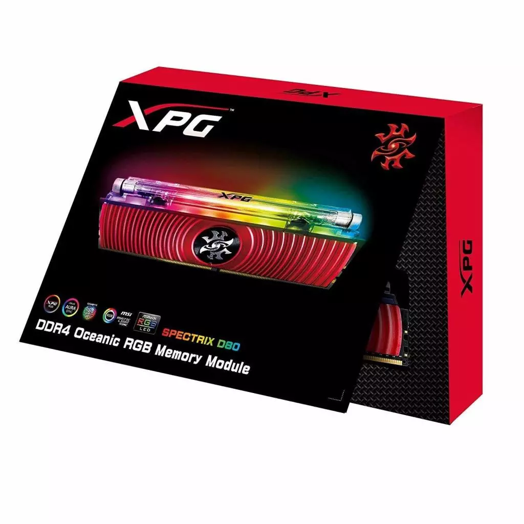 Модуль памяти для компьютера DDR4 8GB 3000 MHz XPG Spectrix D80 Red ADATA (AX4U300038G16-SR80) - 3