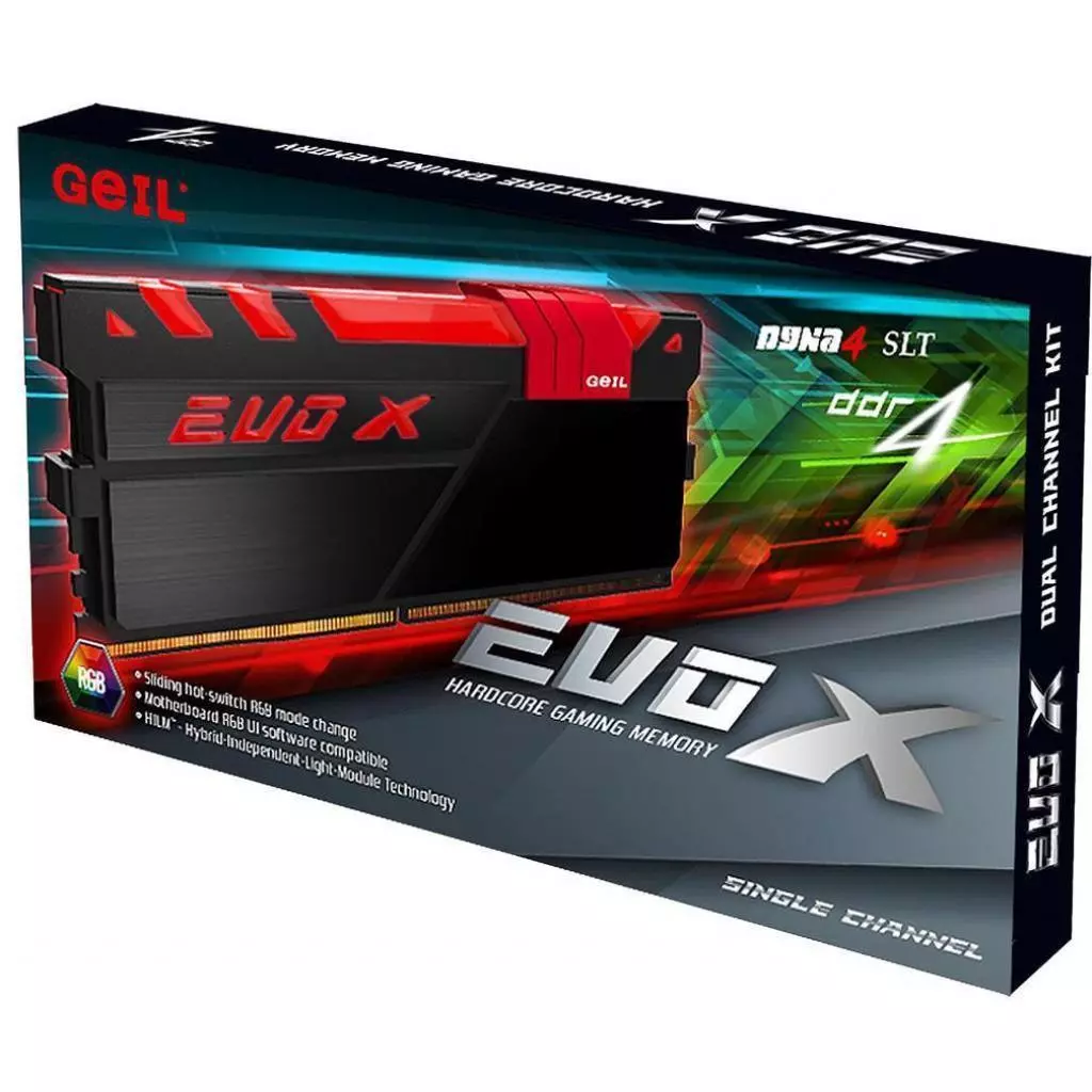 Модуль памяти для компьютера DDR4 16GB (2x8GB) 3000 MHz EVO X RGB Geil (GEXB416GB3000C16ADC) - 1 Модуль памяти для компьютера DDR4 16GB (2x8GB) 3000 MHz EVO X RGB Geil (GEXB416GB3000C16ADC) - 1