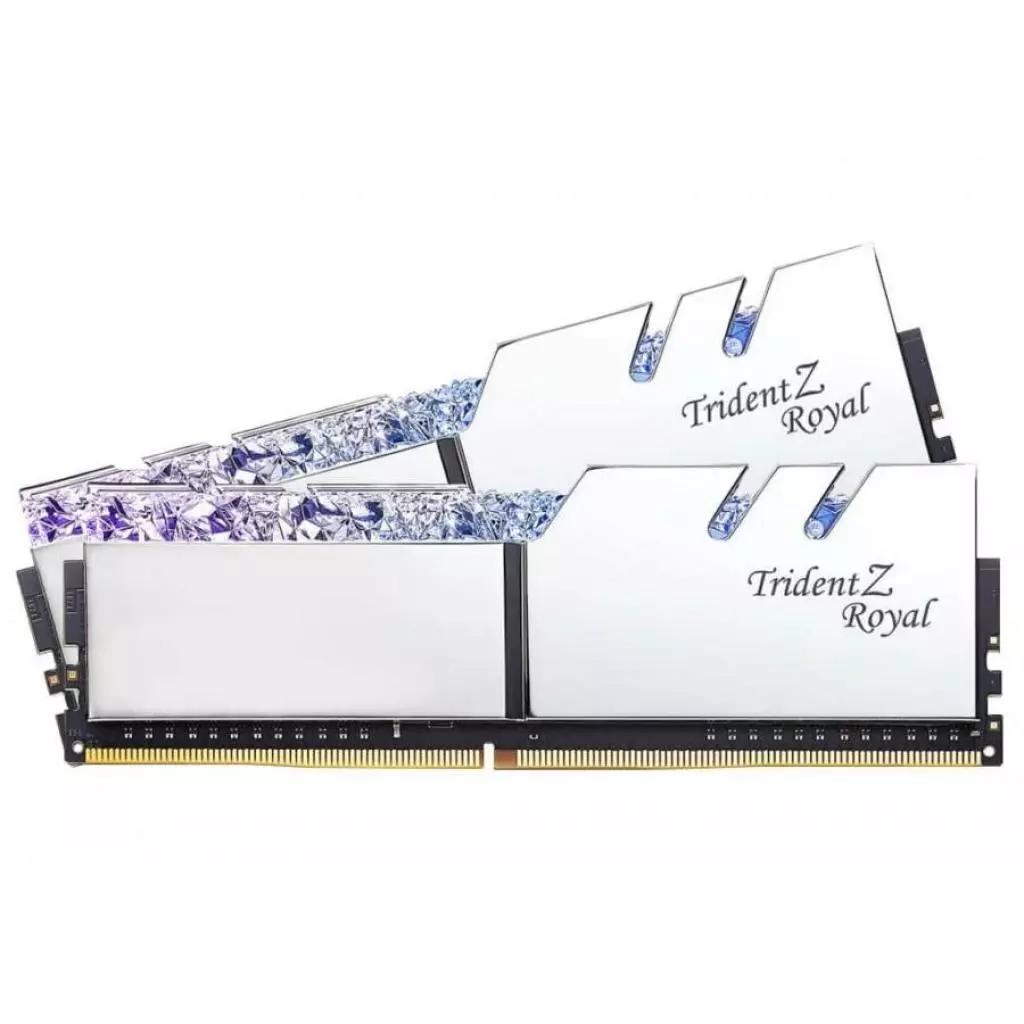 Модуль памяти для компьютера DDR4 16GB (2x8GB) 3600 MHz Trident Z RGB Royal Silver G.Skill (F4-3600C18D-16GTRS) - 1 Модуль памяти для компьютера DDR4 16GB (2x8GB) 3600 MHz Trident Z RGB Royal Silver G.Skill (F4-3600C18D-16GTRS) - 1