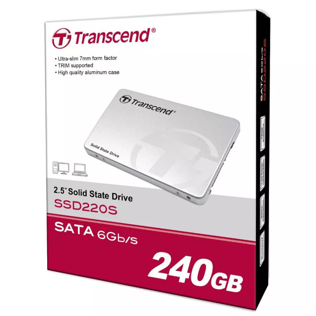 Накопитель SSD 2.5" 240GB Transcend (TS240GSSD220S) - 3 Накопитель SSD 2.5" 240GB Transcend (TS240GSSD220S) - 3