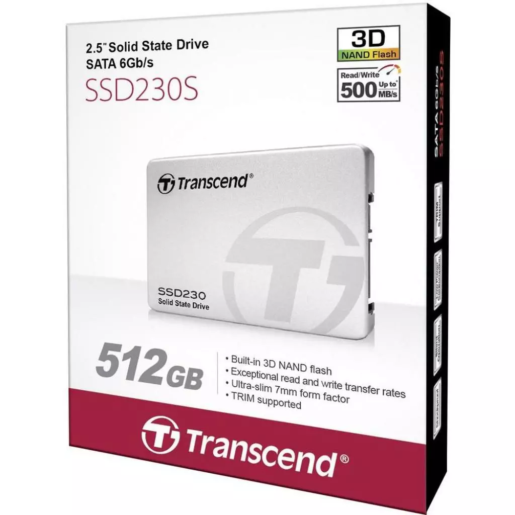 Накопитель SSD 2.5" 512GB Transcend (TS512GSSD230S) - 3 Накопитель SSD 2.5" 512GB Transcend (TS512GSSD230S) - 3