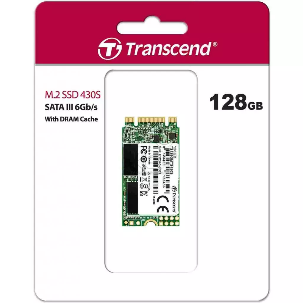 Накопитель SSD M.2 2242 128GB Transcend (TS128GMTS430S) - 3 Накопитель SSD M.2 2242 128GB Transcend (TS128GMTS430S) - 3