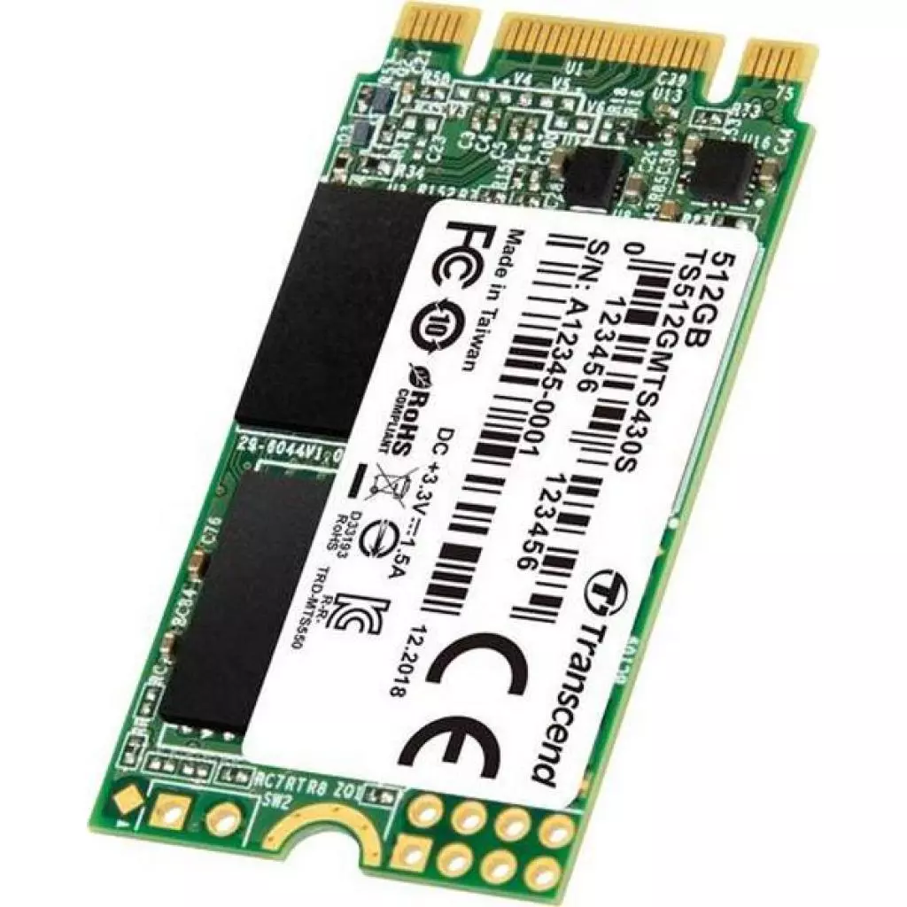 Накопитель SSD M.2 2242 512GB Transcend (TS512GMTS430S) - 1