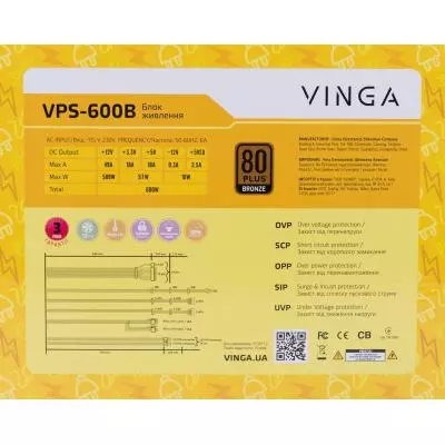 Блок питания Vinga 600W (VPS-600B) - 3 Блок питания Vinga 600W (VPS-600B) - 3