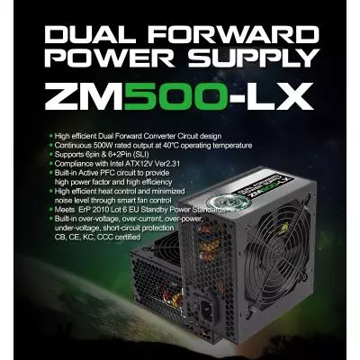 Блок питания Zalman 500W (ZM500-LX) - 3 Блок питания Zalman 500W (ZM500-LX) - 3