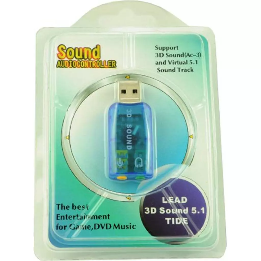 Звуковая плата Atcom USB-sound card (5.1) 3D sound (Windows 7 ready) (7807) - 3