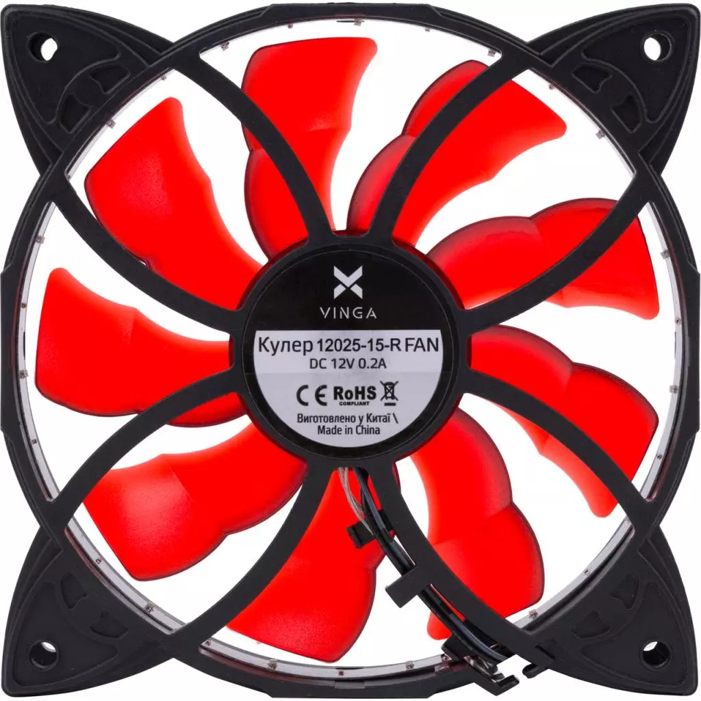 Кулер для корпуса Vinga 12025-15-R - 1 Кулер для корпуса Vinga 12025-15-R - 1