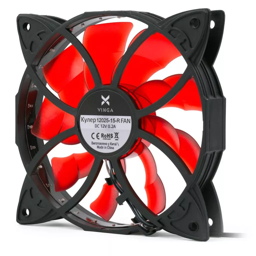Кулер для корпуса Vinga 12025-15-R - 2 Кулер для корпуса Vinga 12025-15-R - 2
