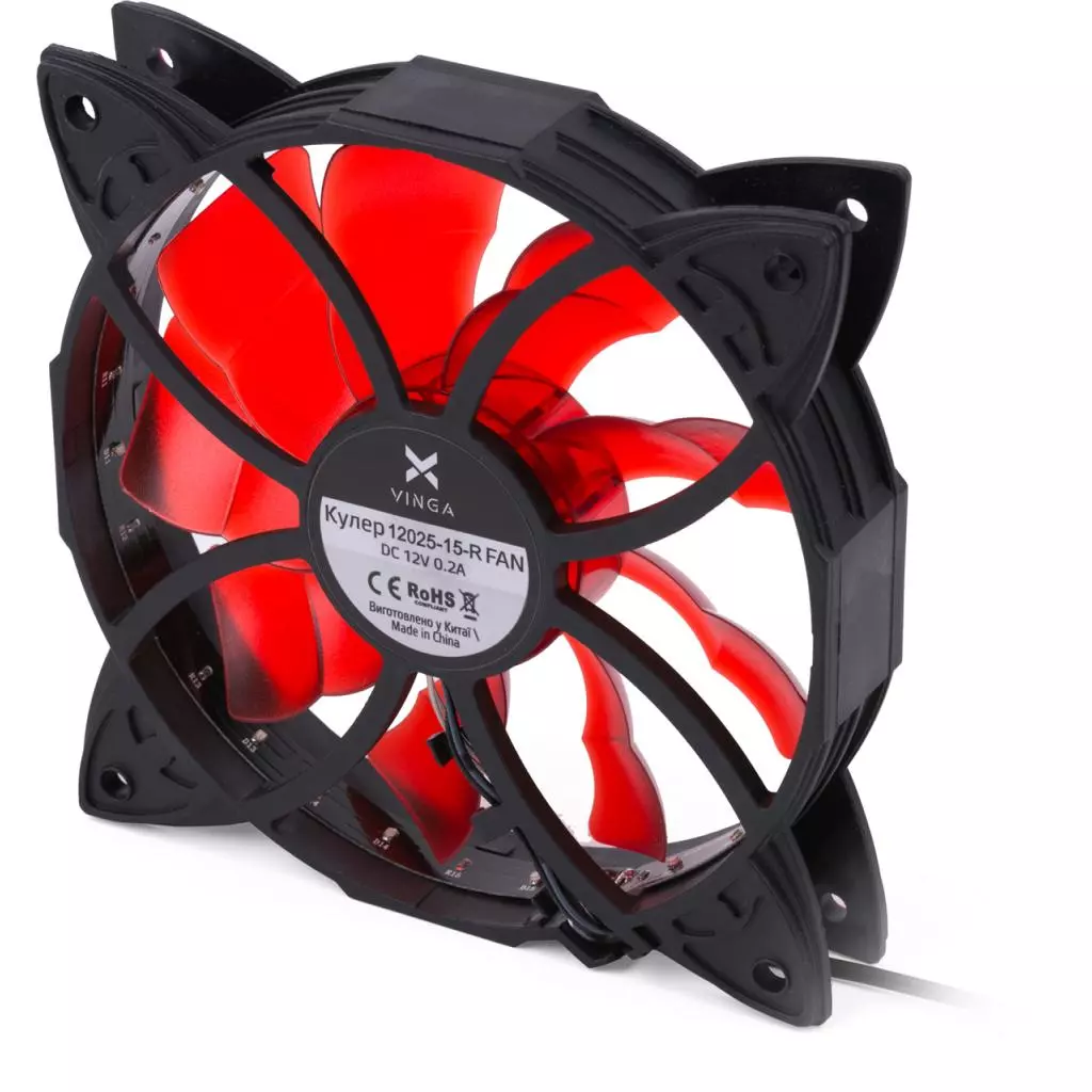 Кулер для корпуса Vinga 12025-15-R - 3 Кулер для корпуса Vinga 12025-15-R - 3