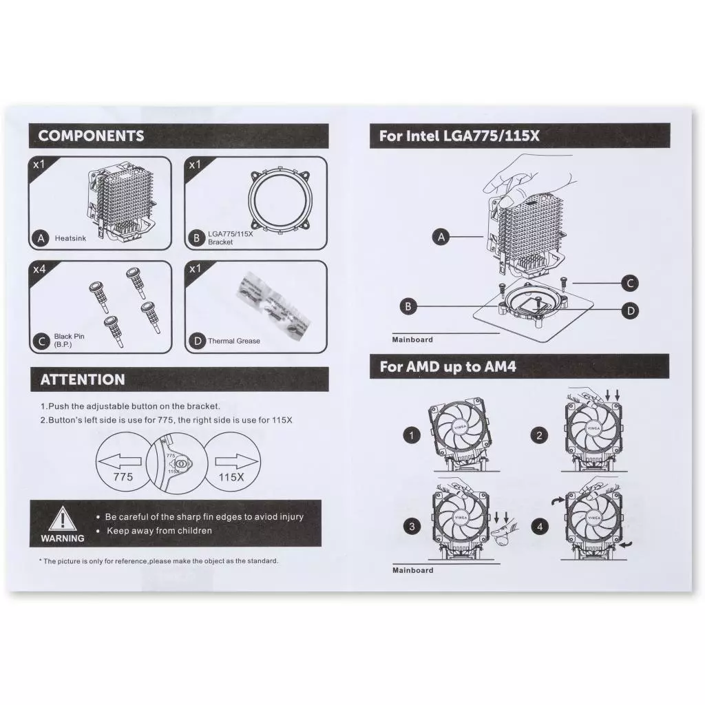 Кулер для процессора Vinga CL3009 - 9 Кулер для процессора Vinga CL3009 - 9