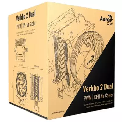 Кулер для процессора AeroCool Verkho 2 Dual (4713105960907) - 7 Кулер для процессора AeroCool Verkho 2 Dual (4713105960907) - 7