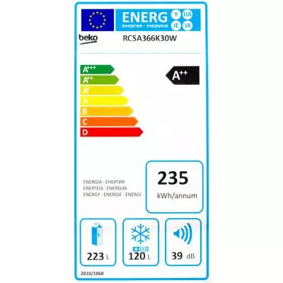 Холодильник BEKO RCSA366K30W - 3 Холодильник BEKO RCSA366K30W - 3