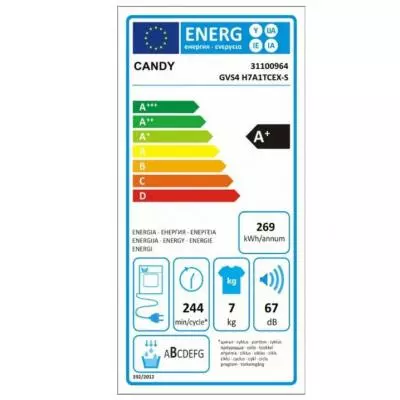 Сушильная машина CANDY GVS4H7A1TCEX-S - 2