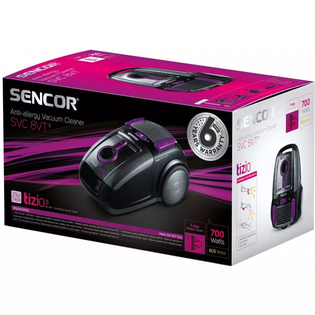 Пылесос Sencor SVC8VT - 6 Пылесос Sencor SVC8VT - 6