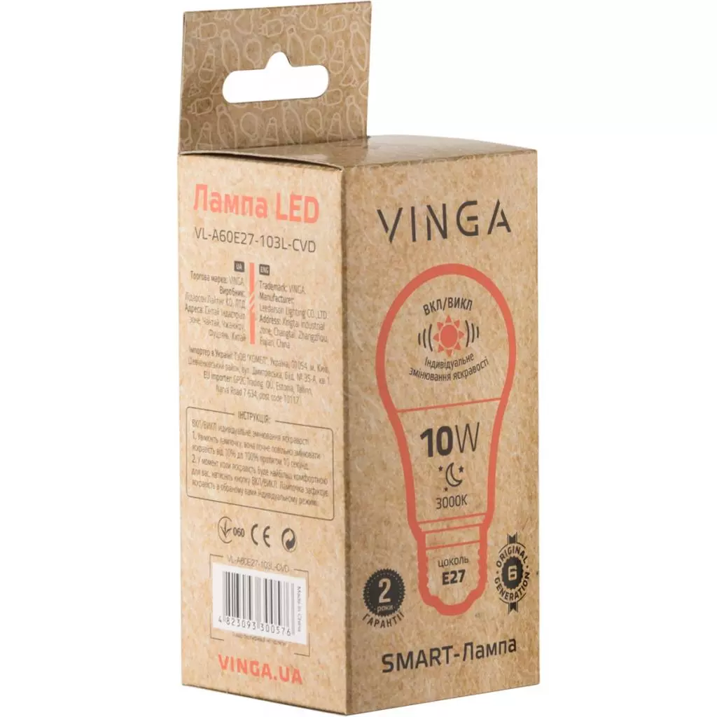 Лампочка Vinga VL-A60E27-103L-CVD - 1 Лампочка Vinga VL-A60E27-103L-CVD - 1