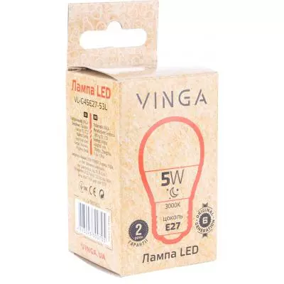Лампочка Vinga VL-G45E27-53L - 1 Лампочка Vinga VL-G45E27-53L - 1