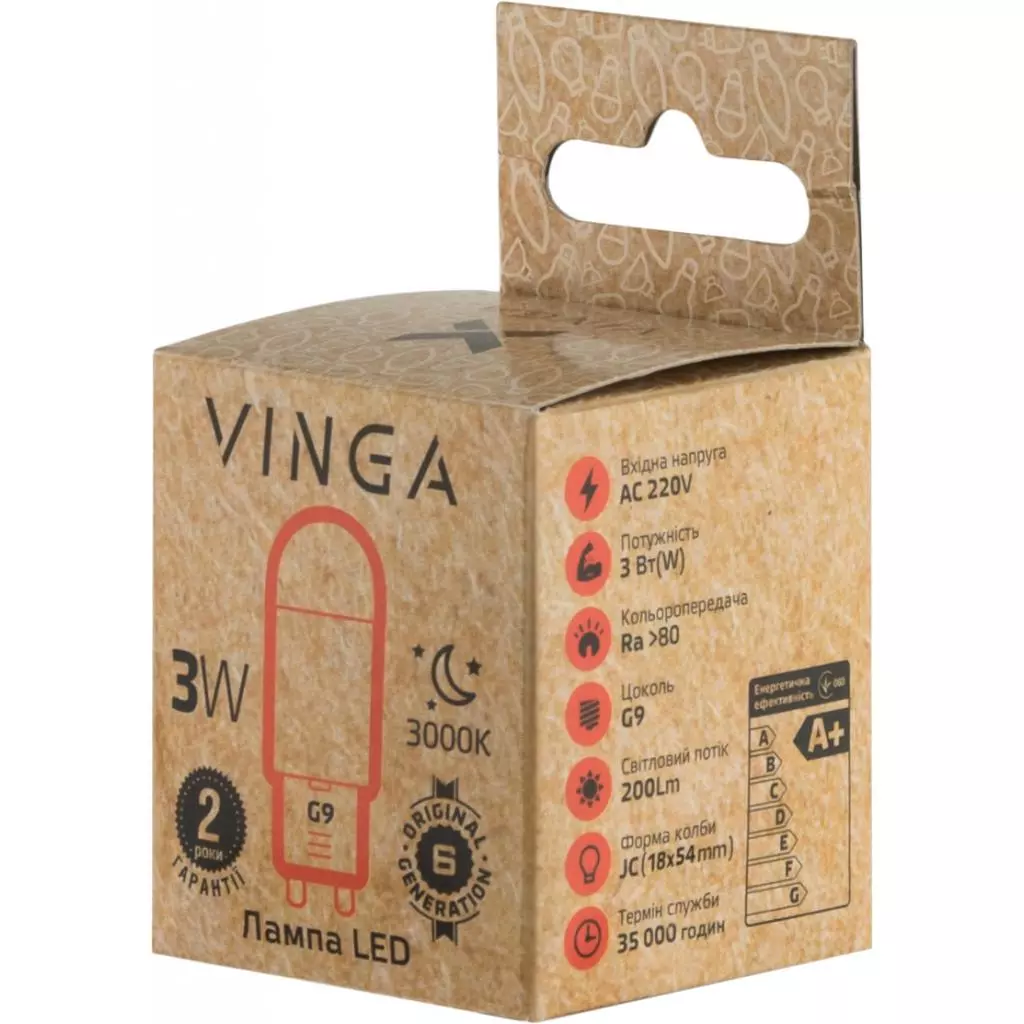 Лампочка Vinga VL-JCG9-33L-220 - 3 Лампочка Vinga VL-JCG9-33L-220 - 3