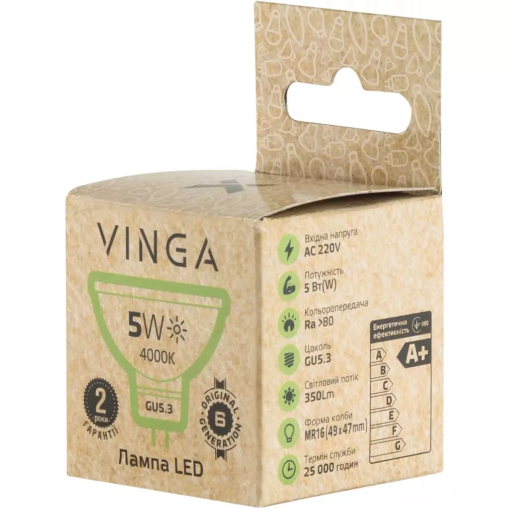 Лампочка Vinga VL-MR16GU53-54L-220 - 3 Лампочка Vinga VL-MR16GU53-54L-220 - 3