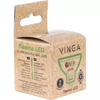 Лампочка Vinga VL-MR16GU53-64L-220 - 1 Лампочка Vinga VL-MR16GU53-64L-220 - 1