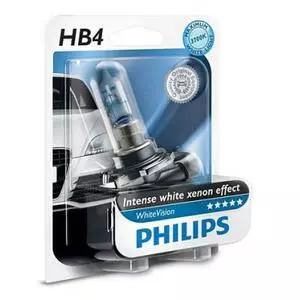 Автолампа PHILIPS HB4 WhiteVision +60%, 3700K, 1шт (9006WHVB1)