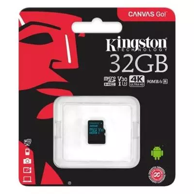 Карта памяти Kingston 32GB microSDHC class 10 UHS-I U3 Canvas Go (SDCG2/32GBSP) - 2 Карта памяти Kingston 32GB microSDHC class 10 UHS-I U3 Canvas Go (SDCG2/32GBSP) - 2