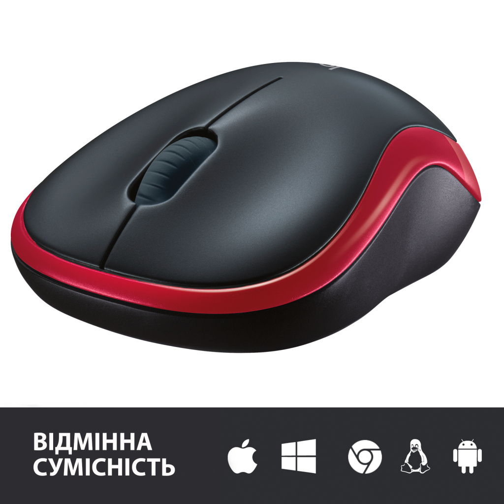 Мышка Logitech M185 red (910-002240) - 4 Мышка Logitech M185 red (910-002240) - 4